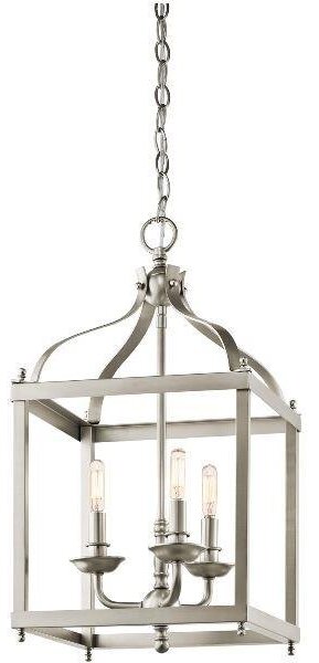 KL/LARKIN/P/M NI Larkin 3 Light Brushed Nickel Medium Lantern Pendant