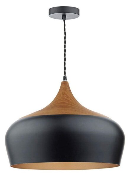 Dar GAU8622 Gaucho Large Black Single Ceiling Pendant Light
