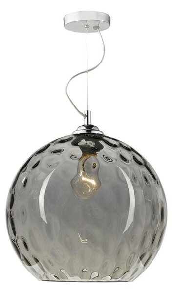 Dar AUL0110 Aulax 1 Light Dimple Smoked Glass Ceiling Pendant Light