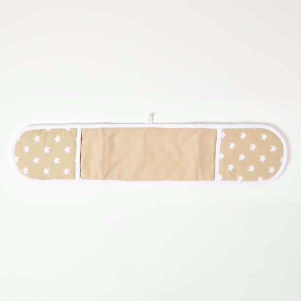 Homescapes Cotton Stars Beige White Double Oven Glove