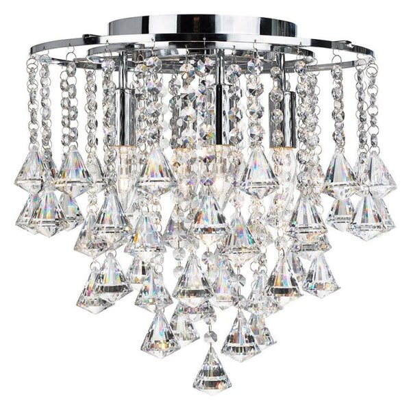 Searchlight 3494-4CC Dorchester 4 Light Crystal Flush Ceiling Light