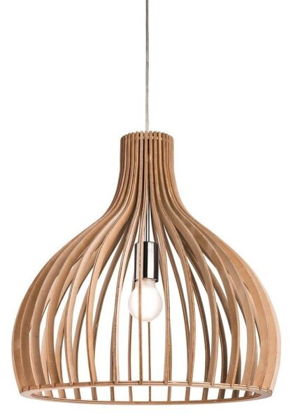Firstlight 3714 Cadiz 1 Light Domed Ceiling Pendant In Natural Wood