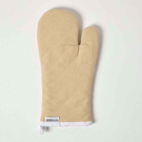 Homescapes Cotton Stars Beige White Oven Glove