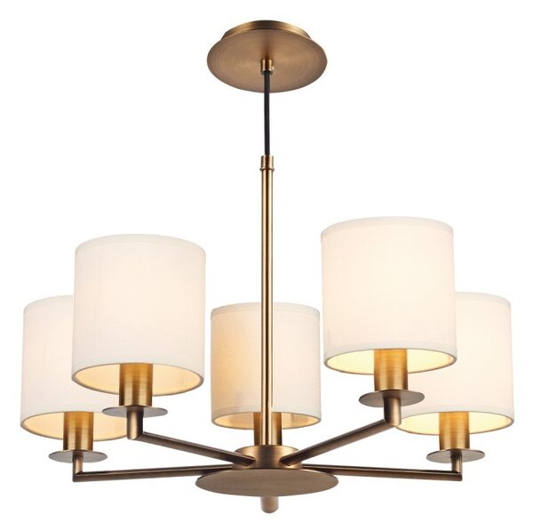 Dar TYL0563 Tyler 5 Light Pendant Ceiling Light In A Rustic Bronze Finish
