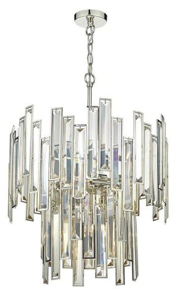 Dar ODI0620 Odile 6 Light Pendant Ceiling Light In Polished Nickel