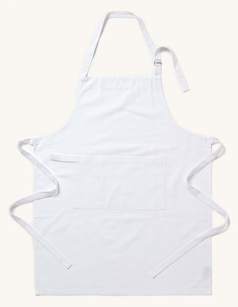 White Plain Unisex Apron with Large Front Pocket 100% Cotton