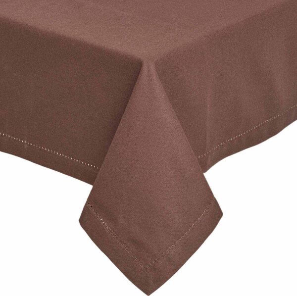 Homescapes Plain Cotton Chocolate Tablecloth, 54 x 54 Inches