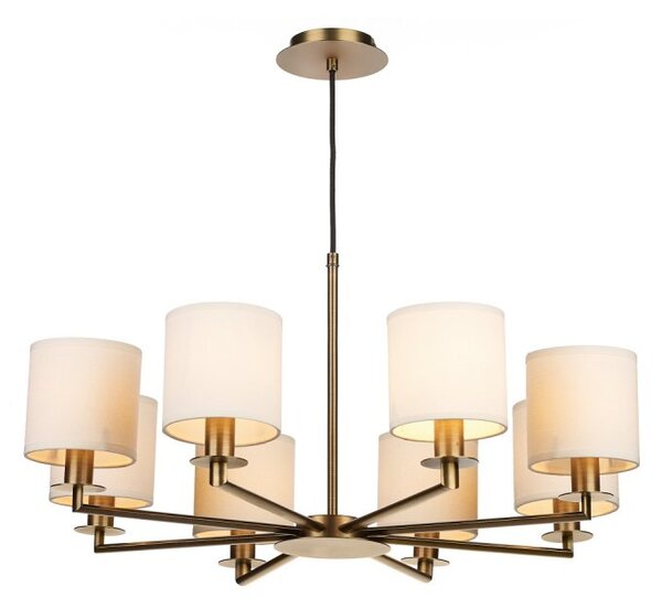 Dar TYL0863 Tyler 8 Light Pendant Ceiling Light In A Rustic Bronze Finish