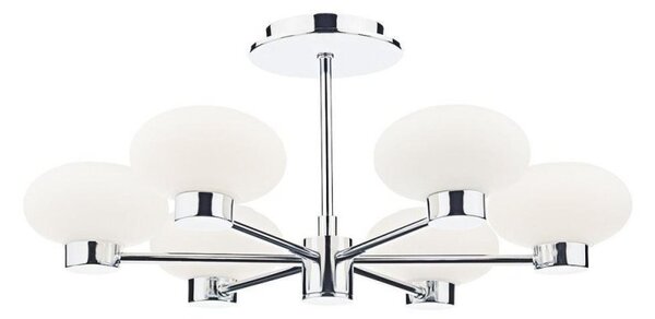 Dar SYS0650 System 6 Light Polished Chrome Flush Ceiling Light