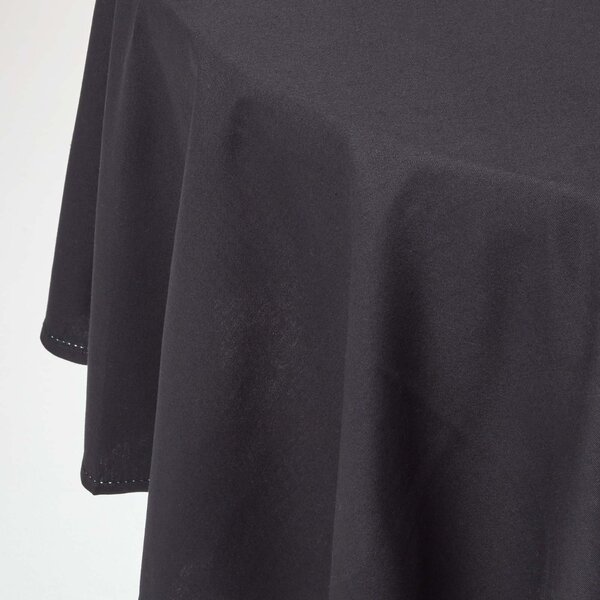 Homescapes Plain Cotton Black Tablecloth, 70 Inches Round