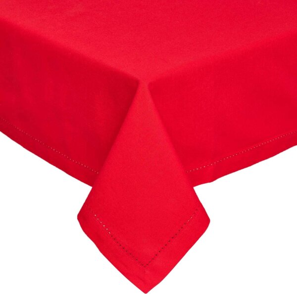 Homescapes Plain Cotton Red Tablecloth, 54 x 54 Inches