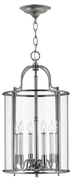 HK-GENTRY-P-L-PW Gentry 6 Light Pewter Round Hanging Ceiling Lantern