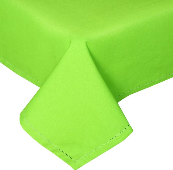 Homescapes Plain Cotton Lime Green Tablecloth, 54 x 54 Inches