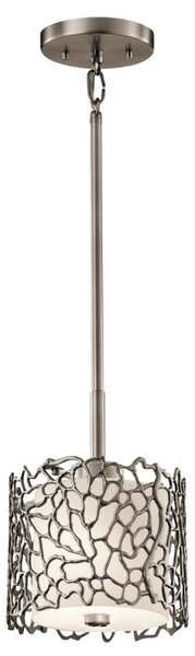 KL-SILVER-CORAL-MP Silver Coral Modern Single Pendant Ceiling Light