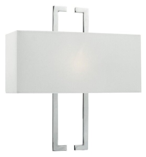 Dar NIL0750 Nile Wall Light In Polished Chrome With Faux Silk Ivory Shade