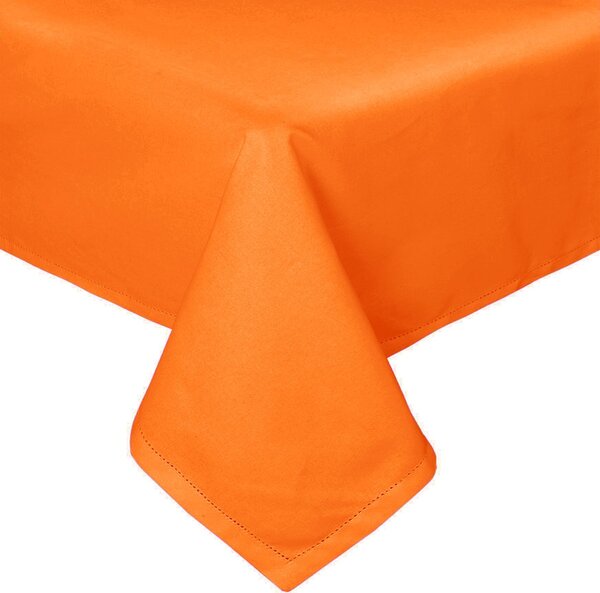 Homescapes Plain Cotton Orange Tablecloth, 54 x 54 Inches