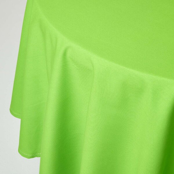 Homescapes Plain Cotton Lime Green Tablecloth, 70 Inches Round