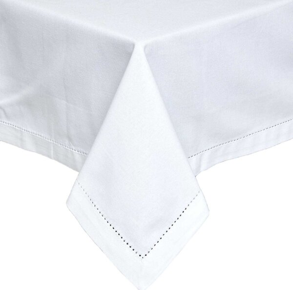 Homescapes Plain Cotton White Tablecloth, 54 x 54 Inches