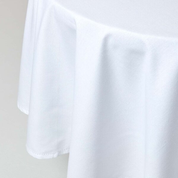 Homescapes Plain Cotton White Tablecloth, 70 Inches Round