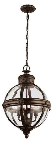 Adams 3 Light Victorian Glass Orb Bronze Ceiling Lantern