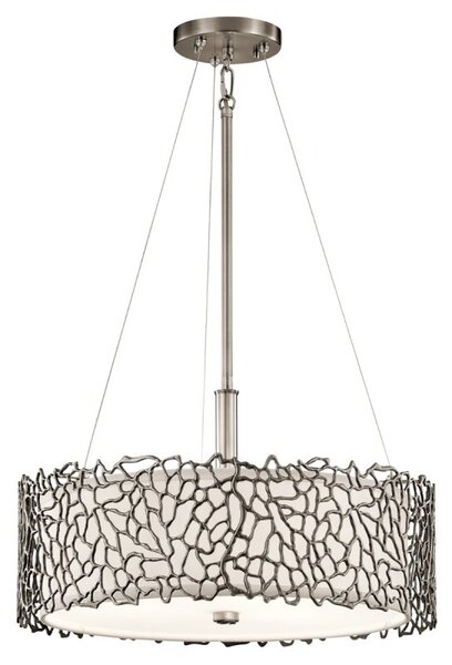 Silver Coral 3 Light Dual Mount Ceiling Pendant Light KL-SILVER-CORAL-P-A