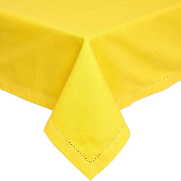 Homescapes Plain Cotton Yellow Tablecloth, 54 x 54 Inches