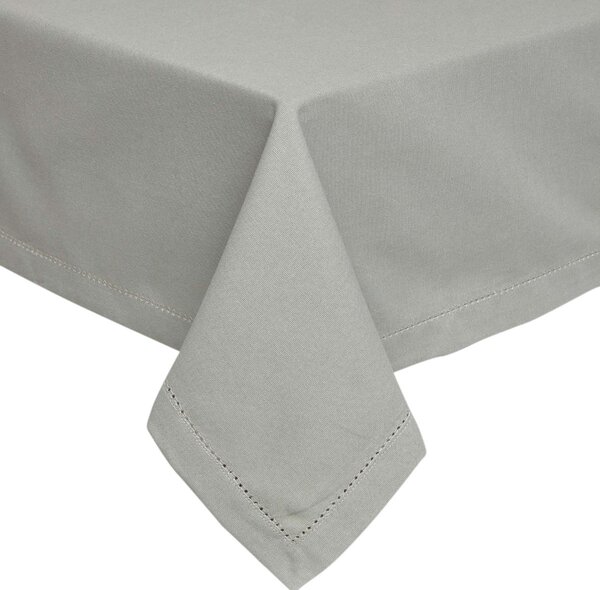 Homescapes Plain Cotton Grey Tablecloth, 54 x 54 Inches