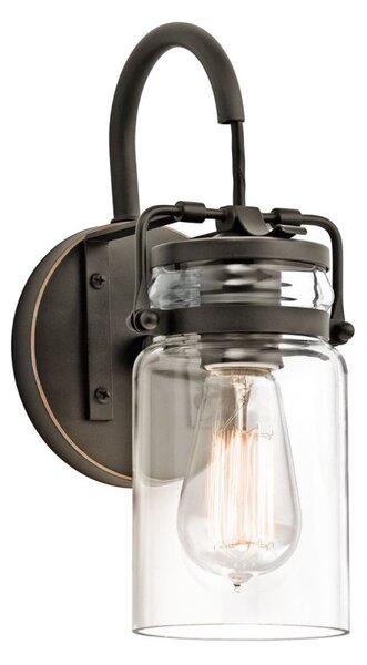 KL-BRINLEY1-OZ Brinley 1 Light Vintage Glass Wall Light in Bronze
