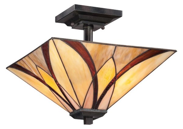 QZ-ASHEVILLE-SF Asheville Tiffany Semi Flush Ceiling Pendant
