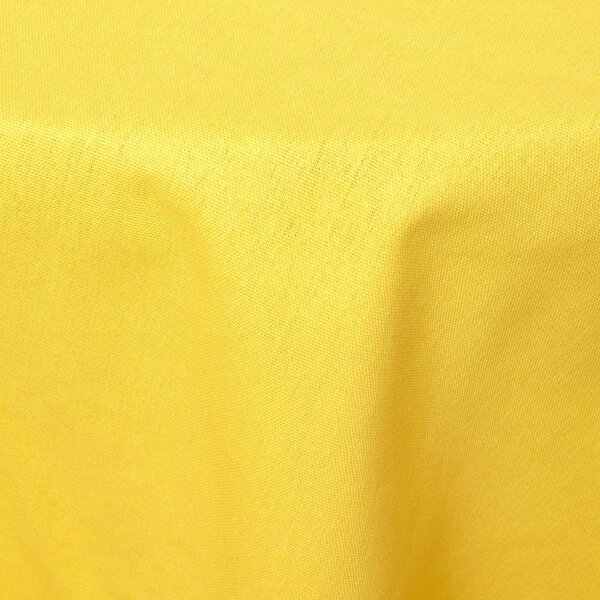 Homescapes Plain Cotton Yellow Tablecloth, 70 Inches Round