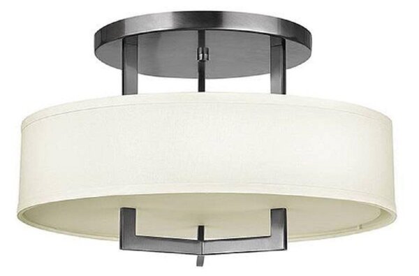 HK/HAMPTON/SF Hampton Antique Nickel Semi Flush Light with Shade