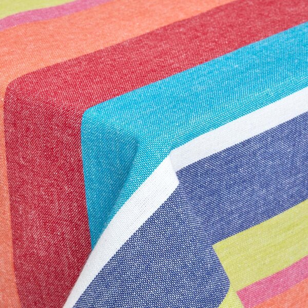 Homescapes Multi Stripe Tablecloth, 54 x 54 Inches