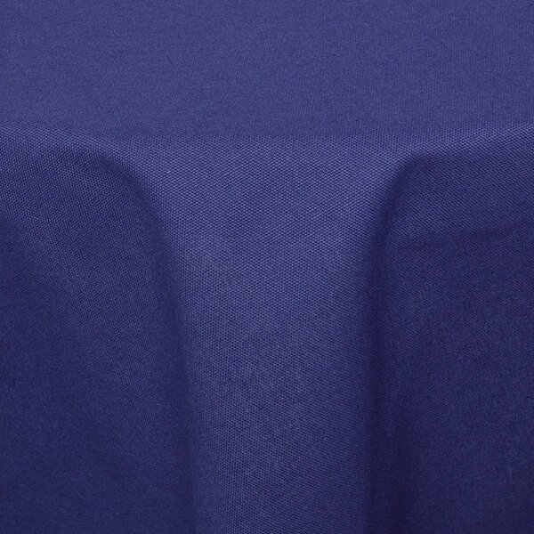 Homescapes Plain Cotton Navy Blue Tablecloth, 70 Inches Round