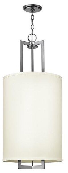 HK/HAMPTON/P/C Hampton Brushed Nickel Ceiling Pendant with Shade