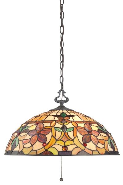 QZ-KAMI-P Kami Tiffany Bronze 3 Light Ceiling Pendant