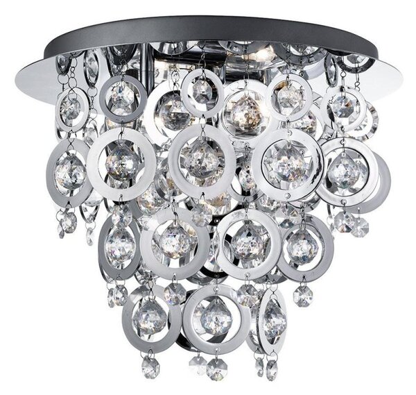Searchlight 0573-3CC Nova Chrome Loop and Ball Flush Ceiling Light