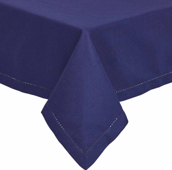 Homescapes Plain Cotton Navy Blue Tablecloth, 54 x 54 Inches