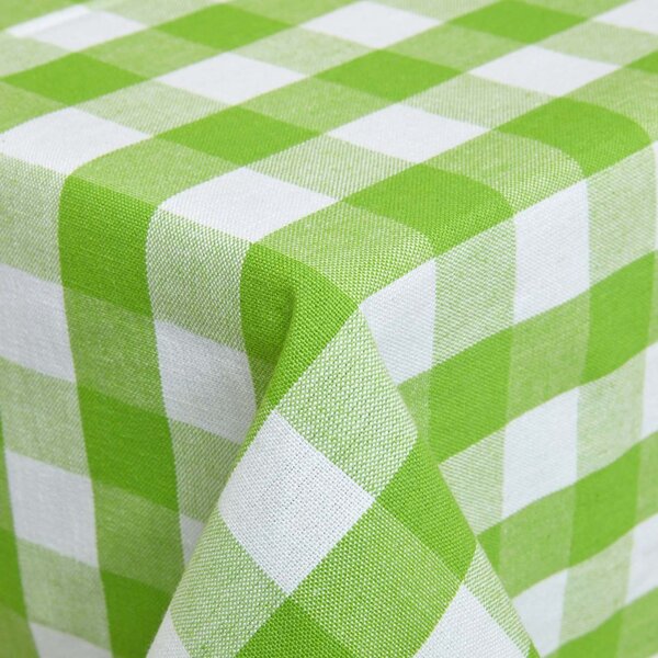 Homescapes Green Block Check Gingham Tablecloth, 54 x 54 Inches