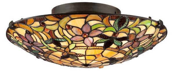 QZ-KAMI-F Kami Tiffany Flush Mount Ceiling Pendant