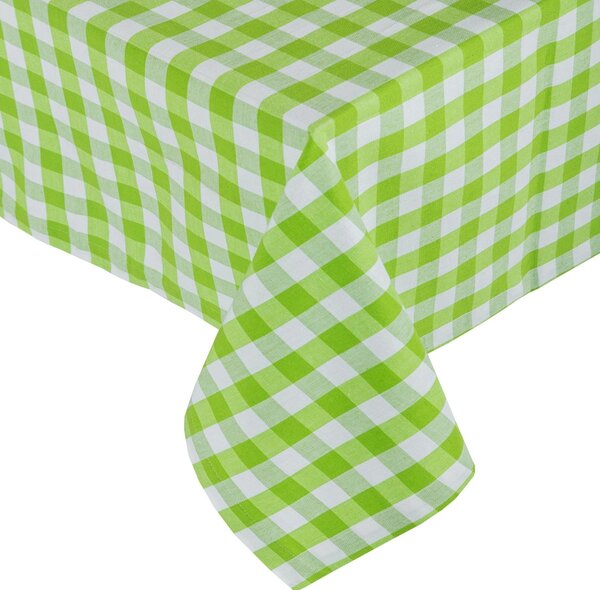 Homescapes Green Block Check Gingham Tablecloth, 54 x 54 Inches