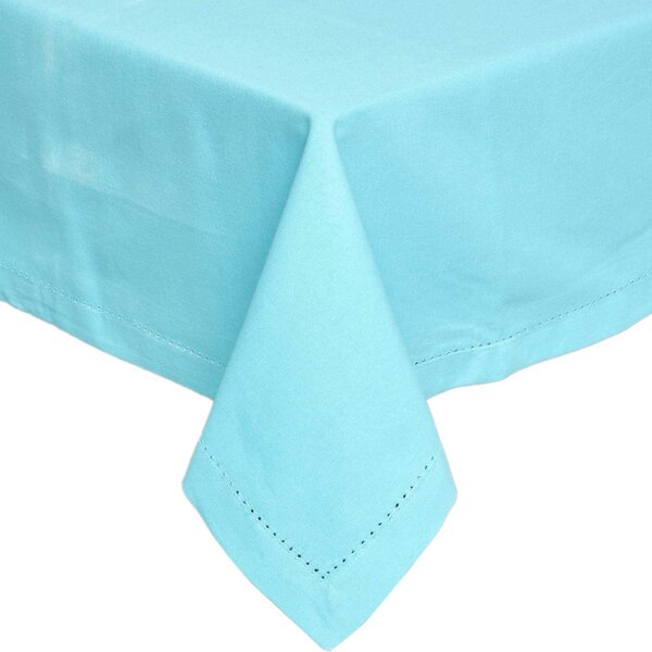 Homescapes Plain Cotton Blue Tablecloth, 54 x 54 Inches