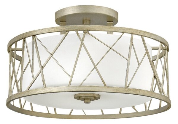 HK-NEST-SF-SL Nest Silver Leaf 3 Light Semi Flush Ceiling Light