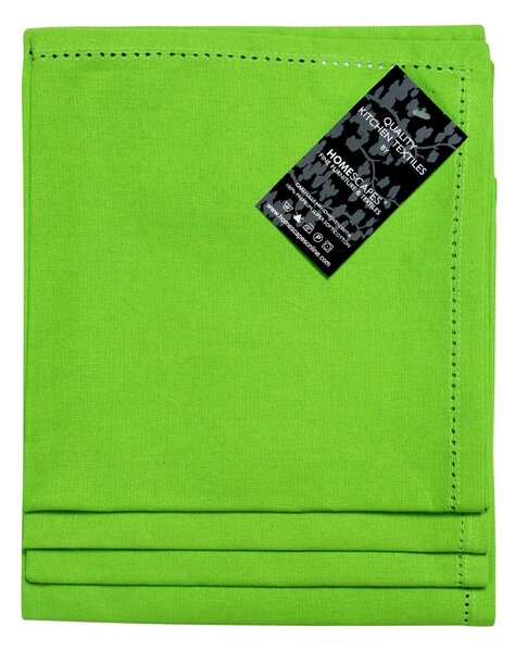 Homescapes Lime Green Cotton Fabric 4 Napkins Set