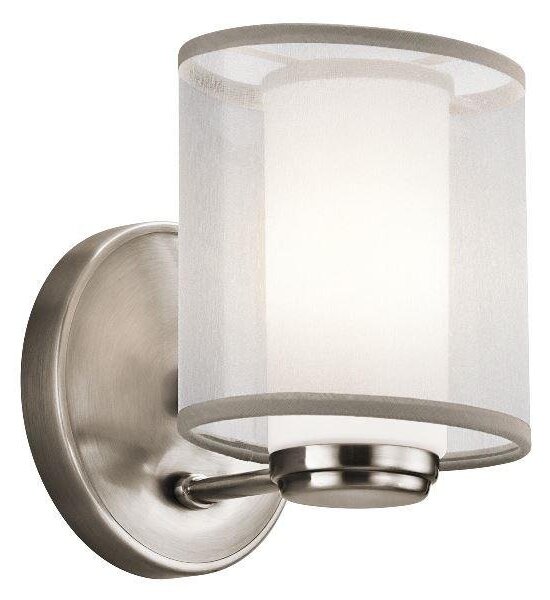 KL/SALDANA1 Saldana 1 Light Classic Pewter Wall Light with Soft Shades