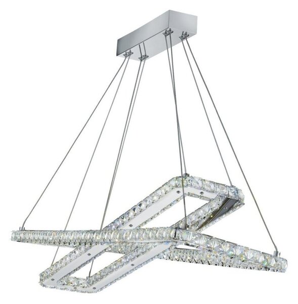Searchlight 7123CC Crystal Glass LED Ceiling Pendant Light in Chrome