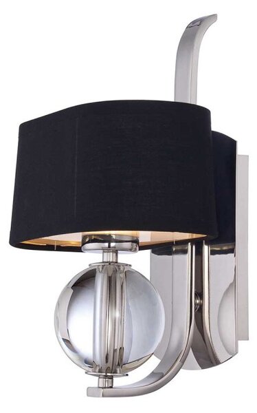QZ/GOTHAM1 Gotham 1 Light Silver Wall Light with Black Shade