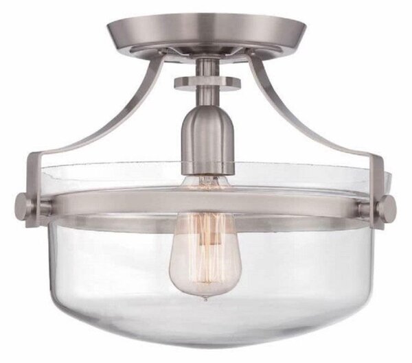 QZ/PENNSTAT/F BN Penn Station Semi Flush Brushed Nickel Ceiling Light