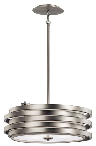 KL-ROSWELL-P-B Roswell Nickel 3 Light Ceiling Pendant Linear Design