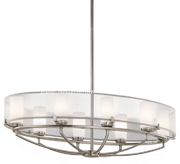 KL/SALDANA8 Saldana 8 Light Oval Chandelier with Soft Shades