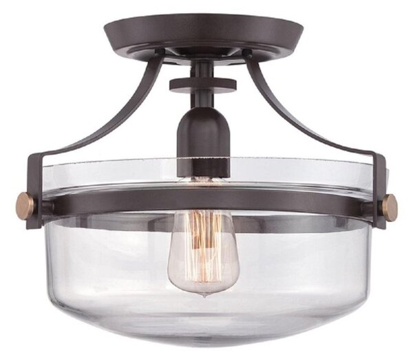 QZ/PENNSTAT/F WT Penn Station Semi Flush Ceiling Light in Western Bronze